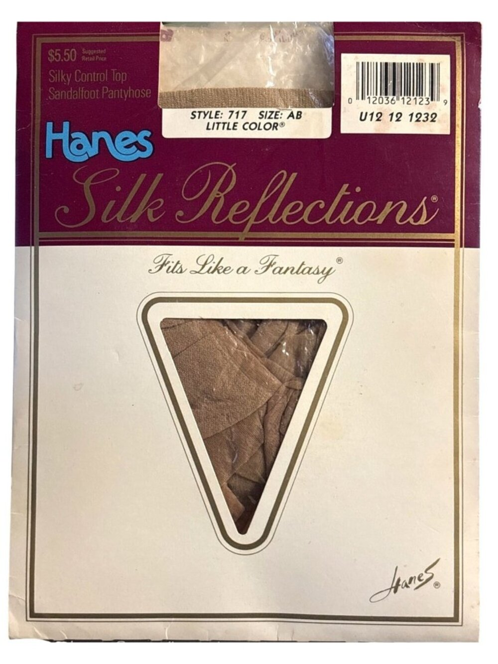 VTG Womens Hanes Silk Reflections Sandalfoot Pantyhose Size AB Little Color 717